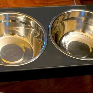 Adjustable elevated stainless steel Pet Food & Water bowls